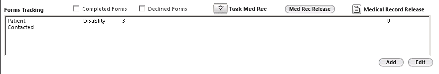 Forms Tracking grid