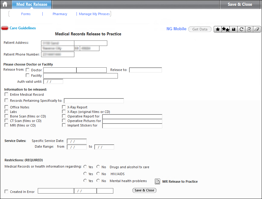 Med Rec Release template