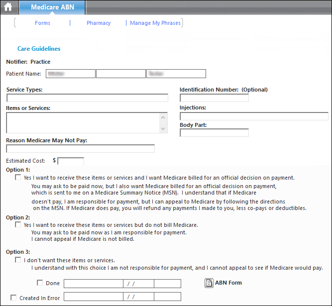 Medicare ABN template