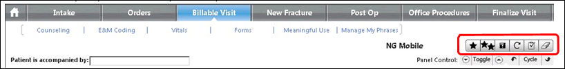 QuickPick toolbar on a template