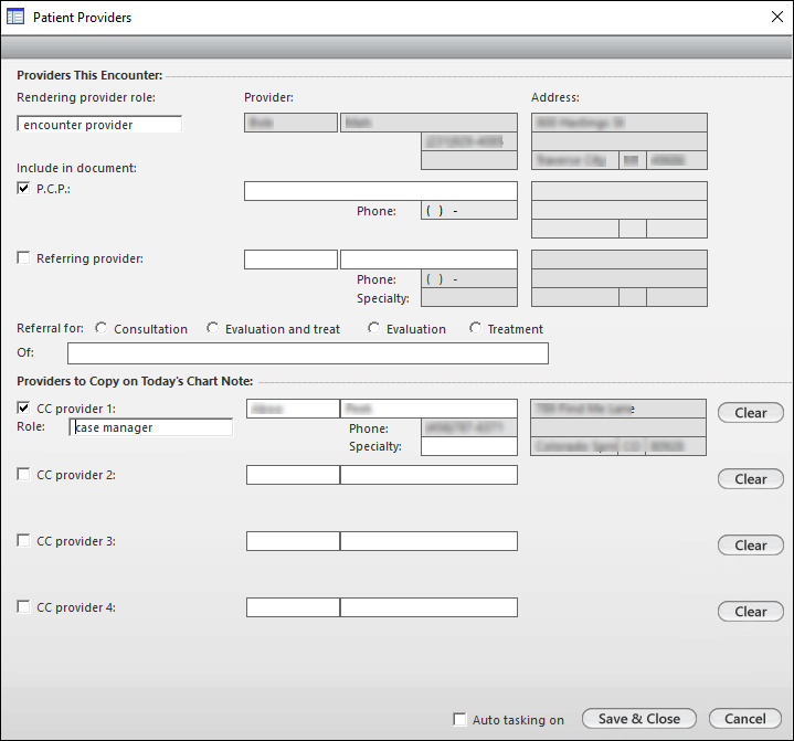 Patient Providers template