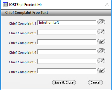 Chief complaint text