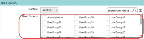 USER GROUPS and User Groups Sections