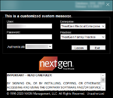 NextGen Logon Window