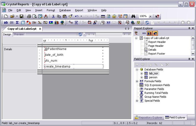 Crystal reports