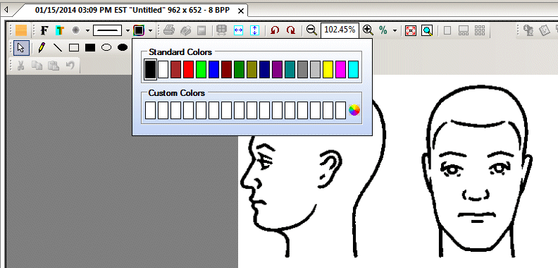 Colors button
