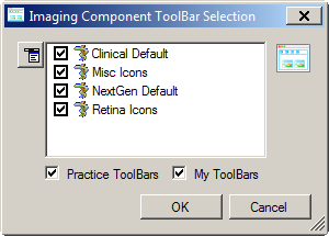 Imaging Component ToolBar Selection