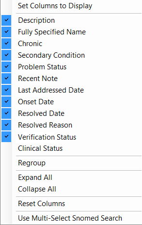 Set Columns to Display