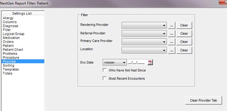 Provider Filter