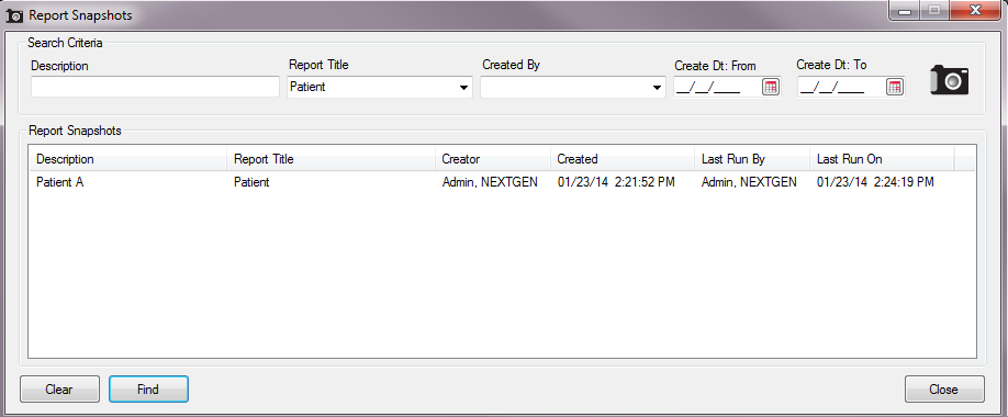 Report Snapshots