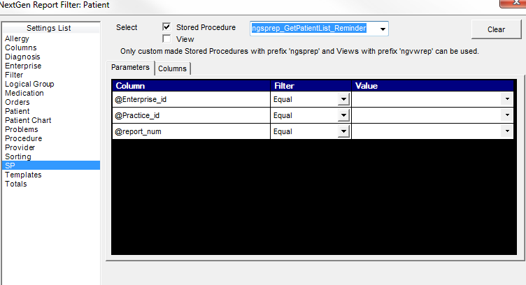 Report Filter