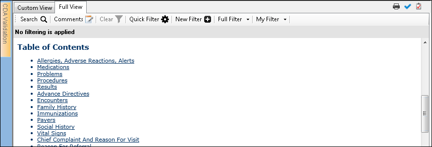 Table of Contents Links
