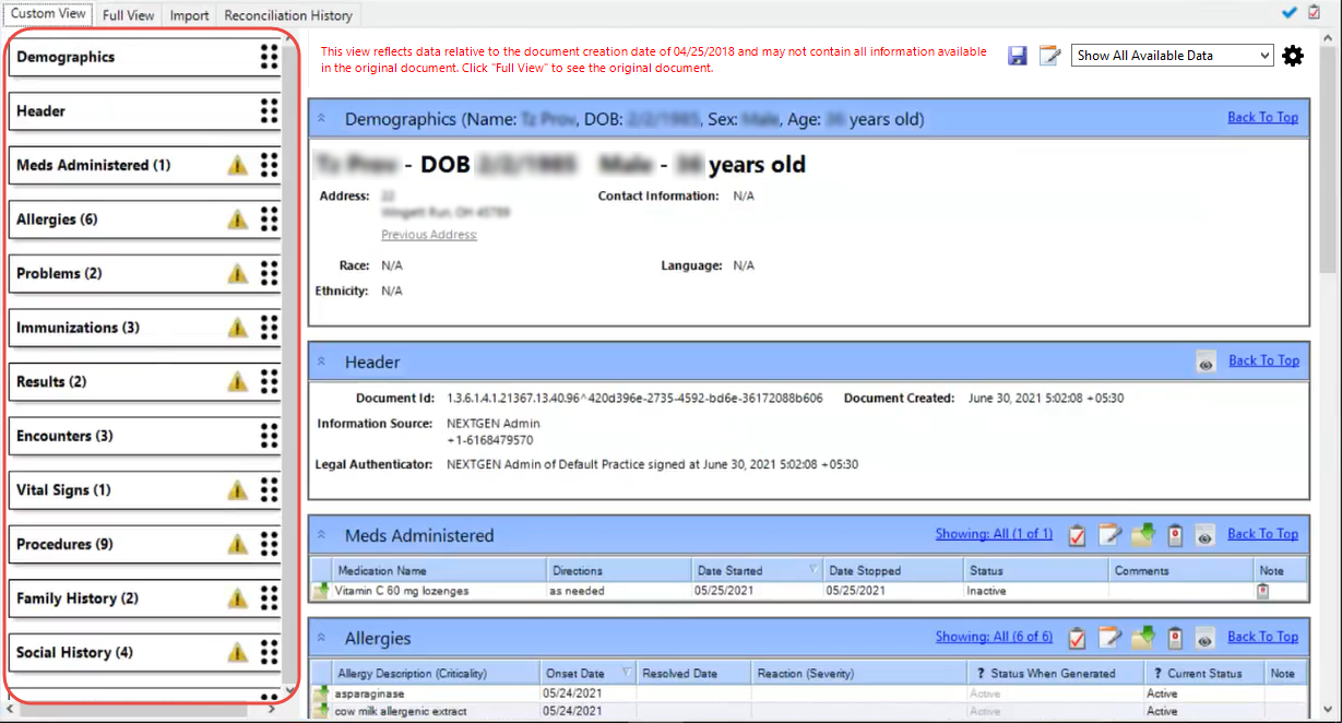 Left Pane Navigation Features