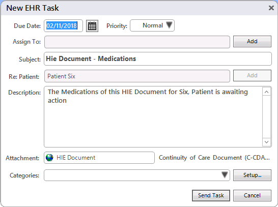 New EHR Task
