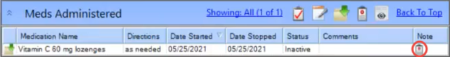 Clinical Notes Icon in a Row