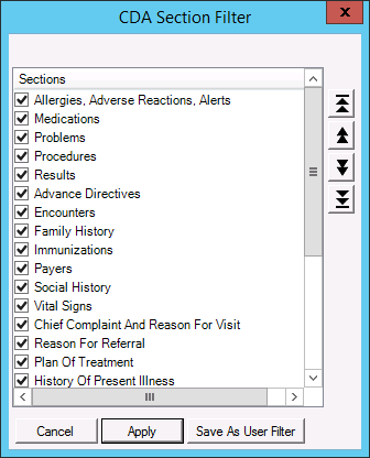 CDA Section Filter