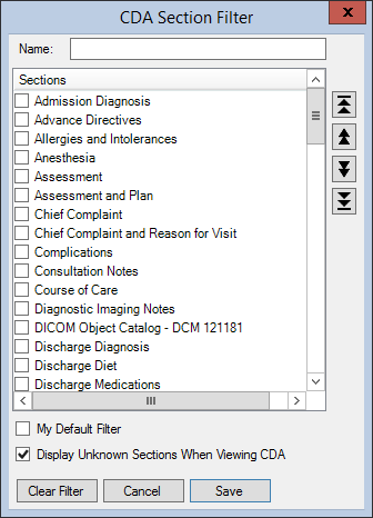 CDA Section Filter