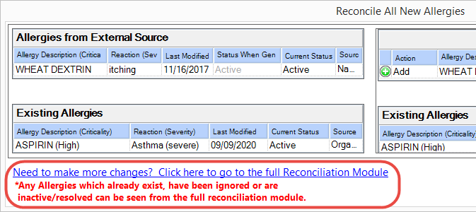 Reconciliation Module Link