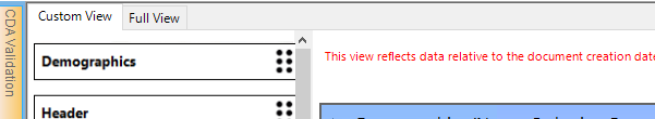 Custom View and Full View Tabs