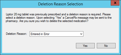 Deletion Reason Selection