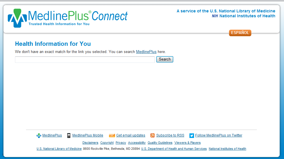 MedlinePlus Connect.