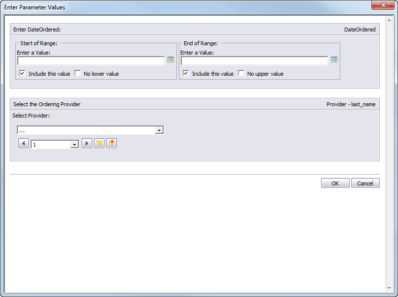 Enter Parameter Values