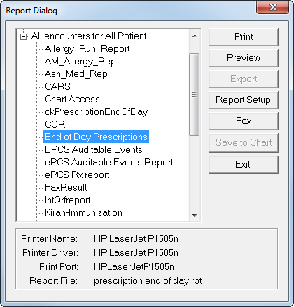 Report Dialog
