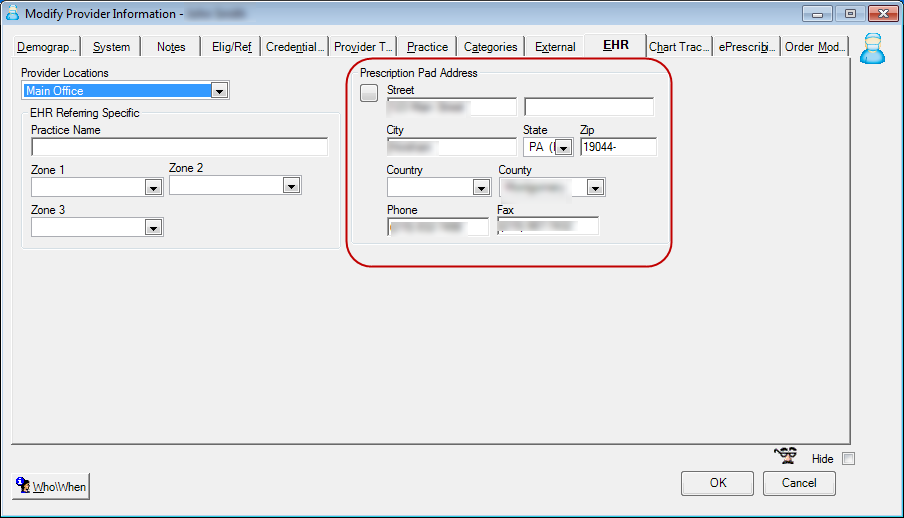 Modify Provider Information