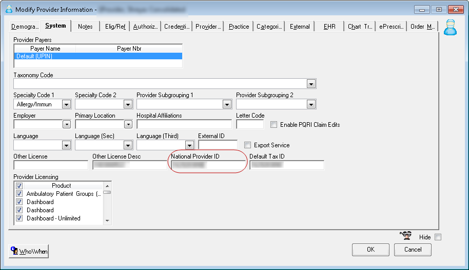 Modify Provider Information