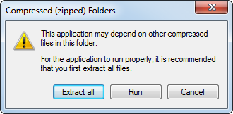 Compressed zipped folders