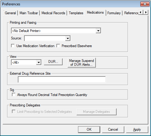 DUR alerts in Preferences window