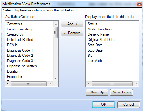 Medication View Preferences