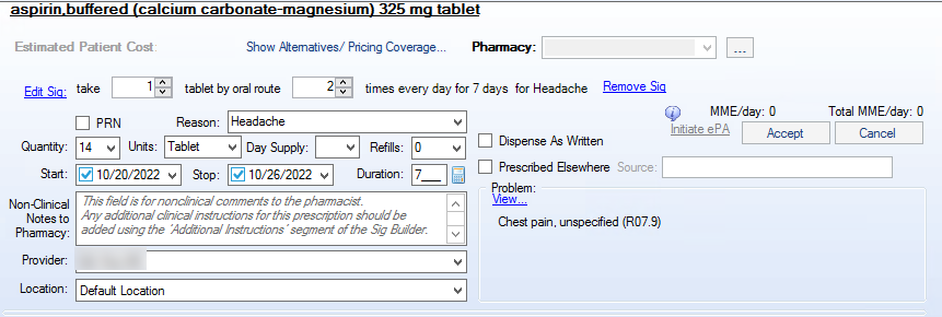 Change the quantity and the interval of the medication