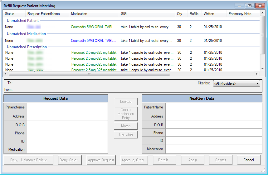 Refill Request Patient Matching