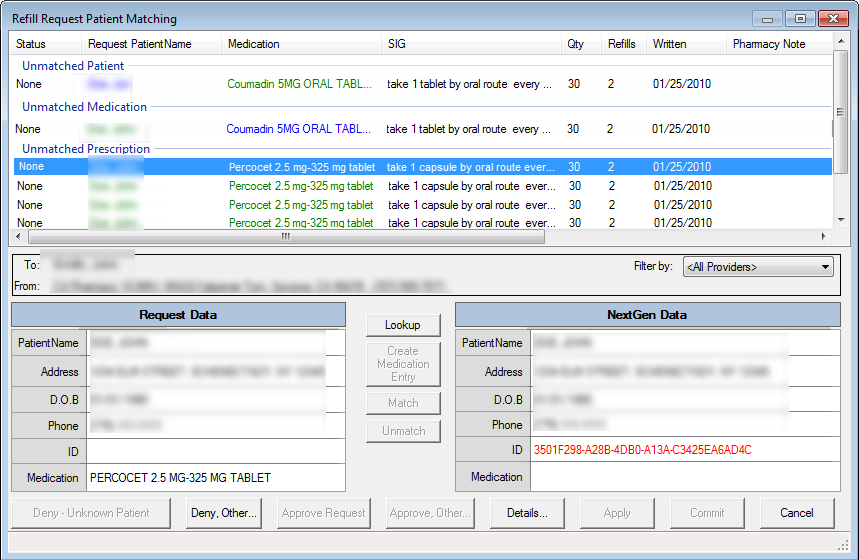 Refill Request Patient Matching