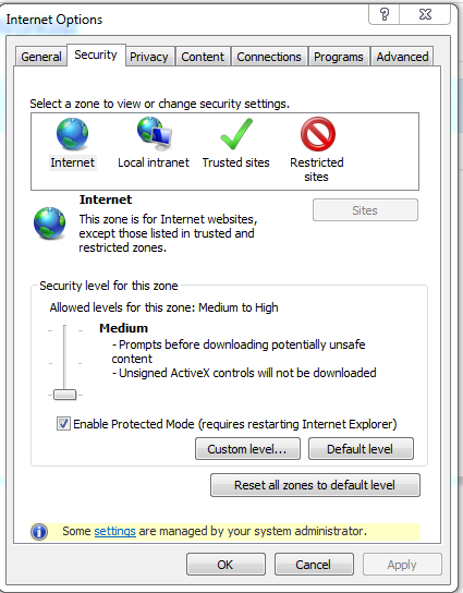 Internet Options