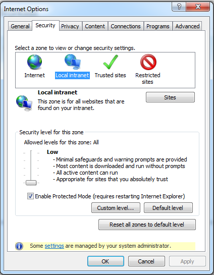 Internet Options