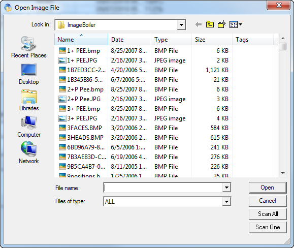 Open Image File Window