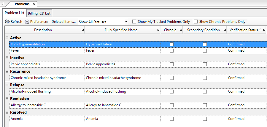 Problem List