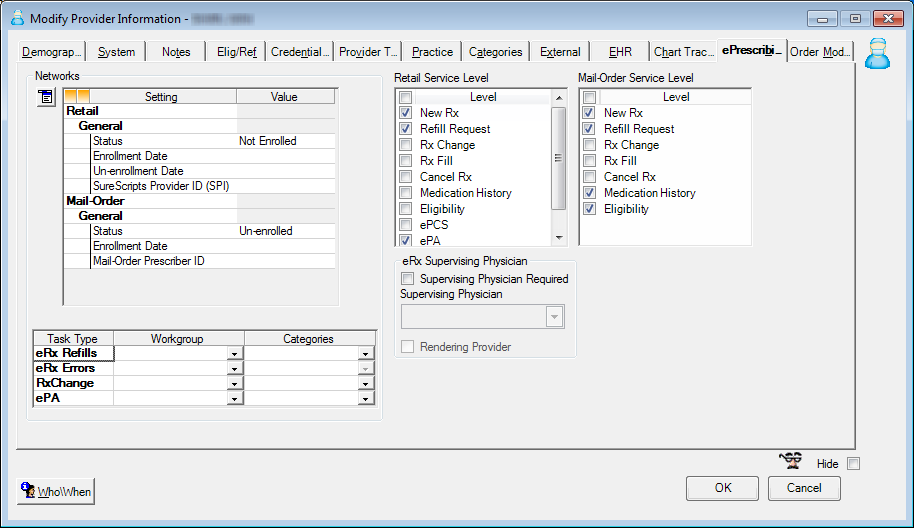 Modify Provider Information