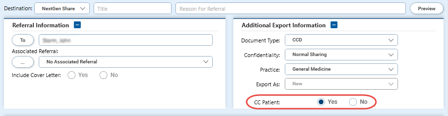 CC Patient Option