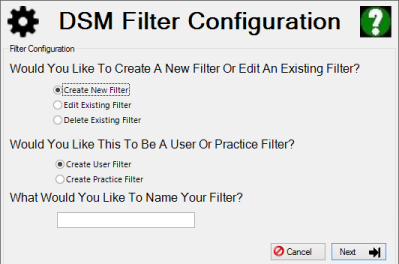 DSM Filter Configuration
