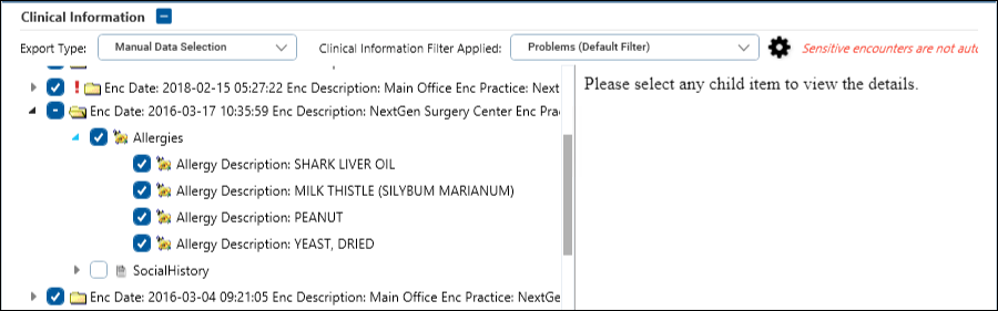 Manual Data Selection