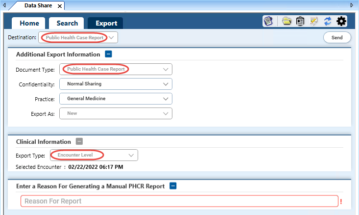 Options for Public Health Case Reports