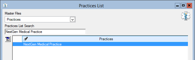 Practices List Window