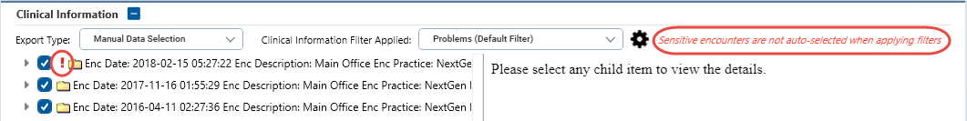 Sensitive Encounter Warnings