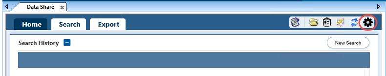 Open the Data Share Settings Slider