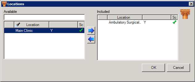locations window