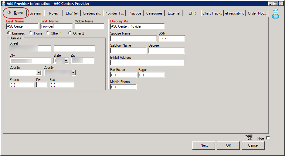 add provider information template