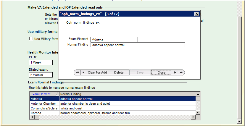 normal findings field in oph-norm-finsinds-ex template